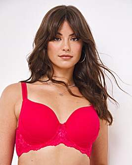 Figleaves Juliette Lace T-Shirt Bra Red : : Clothing, Shoes &  Accessories