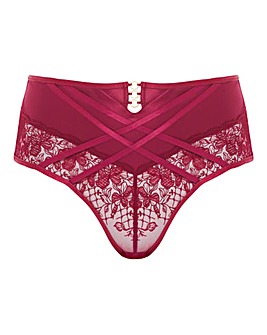 Figleaves Audrey Strapping & Embroidery High Waist High Leg Brief