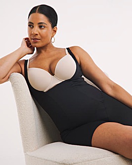 Figleaves Smoothing Shaping Wear Your Own Bra Thigh & Body Slimmer - Black