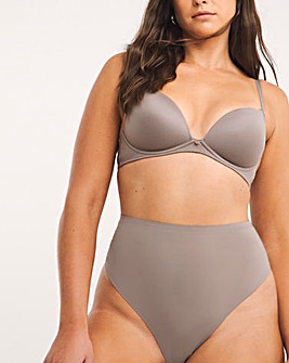 Figleaves Smoothing High Waisted Thong - Mocha