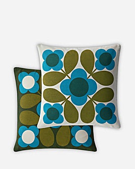 Orla Kiely Flower Tile Kingfisher Cushion