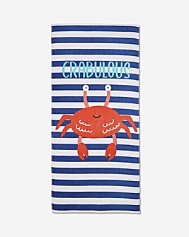 Catherine Lansfield Crabulous Cotton Beach Towel
