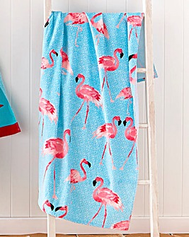 Catherine Lansfield Cotton Flamingo Beach Towel