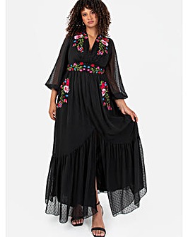 Lovedrobe Luxe Black Floral Maxi Dress