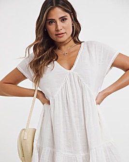 Cheese Cloth Mini Beach Dress