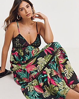 Floral Print Maxi Beach Dress