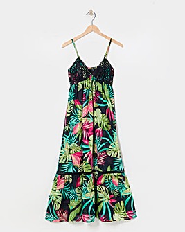 Floral Print Maxi Beach Dress