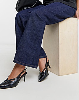 Carrie Slingback Pointed Heel Shoes - Wide Fit (E)