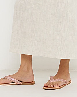 Cammy Flat Toe Post Sandals - Wide Fit (E)