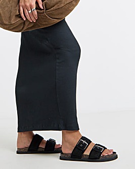 Chester Suede Two Strap Mule Sandals - Extra Wide Fit (EEE)