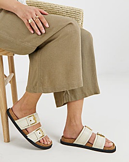 Chester Suede Two Strap Mule Sandals - Extra Wide Fit (EEE)