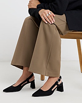 Cyrus Pointed Slingback Heeled Shoes - Wide Fit (E)