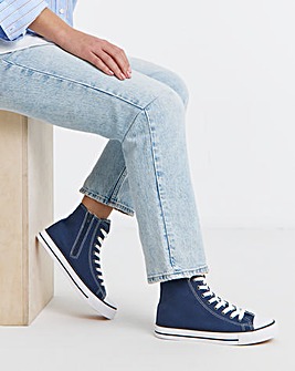 Nancy Hi Top Canvas Trainers - Wide Fit (E)