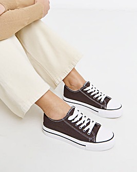 Angel Low Cut Canvas Trainers - Wide Fit (E)
