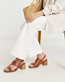 Dorit Cut Out Stacked Heel Sandals - Wide Fit (E)