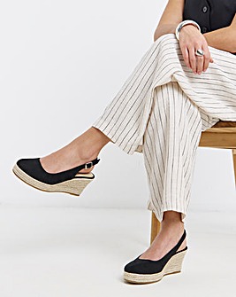 Neo Espadrille Wedge Slingback Shoes - Extra Wide Fit (EEE)