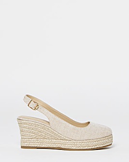Neo Espadrille Wedge Slingback Shoes - Wide Fit (E)