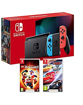 Switch Neon Console and 2 Games