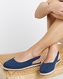 Sherelle Espadrille Flat Slingback Shoes - Wide Fit (E)
