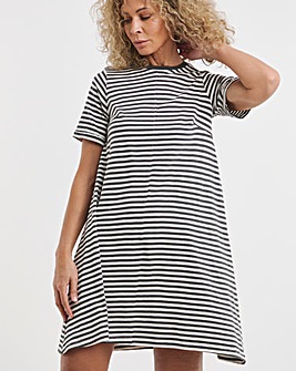 Cotton Slub A-Line Swing Dress