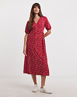 Soft Touch Jersey Wrap Midi Dress