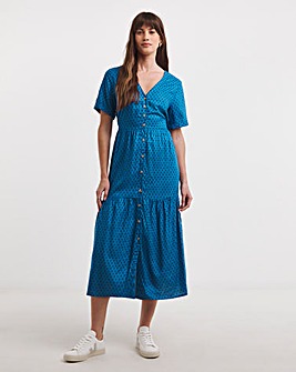 Spun Viscose Easy Button Through Dress