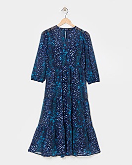 Printed Chiffon Smock Dress