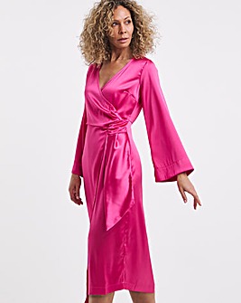 Satin Wrap Dress