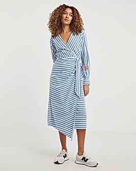 Stripe Tie Wrap Dress