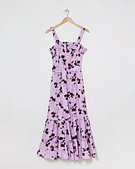 Printed Waist Apron Dress