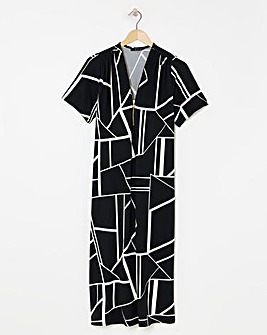 Soft Touch Midi Dress With Zip Front