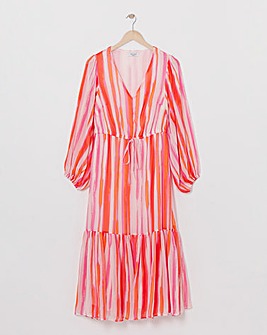 Printed Chiffon Maxi Dress