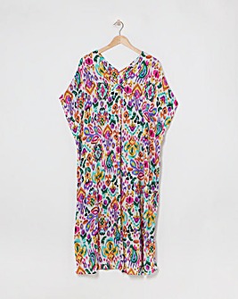 Crinkle Kaftan Overhead Midi Dress