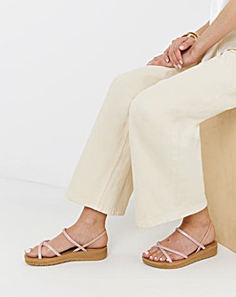 Bianca Sparkly Strapped Comfort Sandals - Extra Wide Fit (EEE)