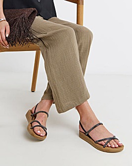 Bianca Sparkly Strapped Comfort Sandals - Extra Wide Fit (EEE)