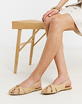 Sora Slingback Hardware Detail Ballerina Shoes - Wide Fit (E)