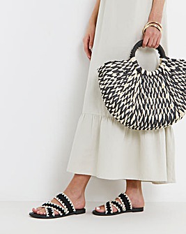 Maude Whipstitch Crossover Flat Sandals - Extra Wide Fit (EEE)