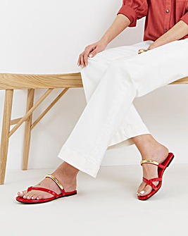 Chapel Toe Loop Hardware Detail Flat Sandals - Extra Wide Fit (EEE)