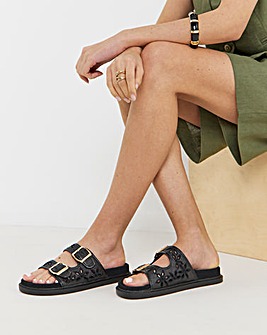 Augusta Cut Out Detail Footbed Sandals - Wide Fit (E)