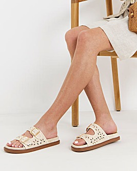 Augusta Cut Out Detail Footbed Sandals - Extra Wide Fit (EEE)