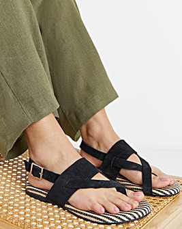 Catalina Suede Toe Post Sandals - Extra Wide Fit (EEE)