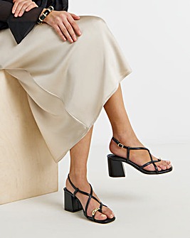 Paola Hardware Detail Toe Loop Heeled Sandals - Extra Wide Fit (EEE)