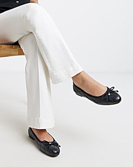 Santiago Quilted Ballerina Shoes - Wide Fit (E)