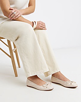 Santiago Quilted Ballerina Shoes - Extra Wide Fit (EEE)