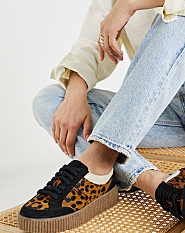 Beth Leather Chunky Lace Up Trainer - Extra Wide Fit (EEE)