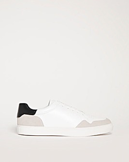White Lace Up Trainer Wide Fit