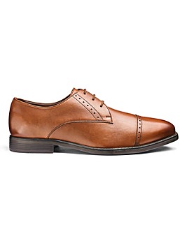 Leather Toe Cap Derby Shoes Extra Wide Fit