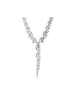 Jon Richard Silver Plated Cubic Zirconia Navette Necklace