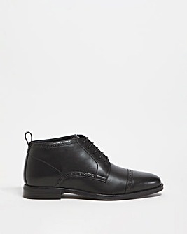Leather Look Formal Chukka Boot Wide