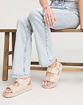 Jess Quilted Touch and Close Sandals Wide E Fit